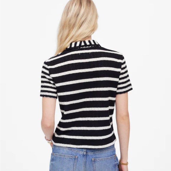 Madewell Crochet-Knit V-Neck Sweater Tee - Picture 5 of 9